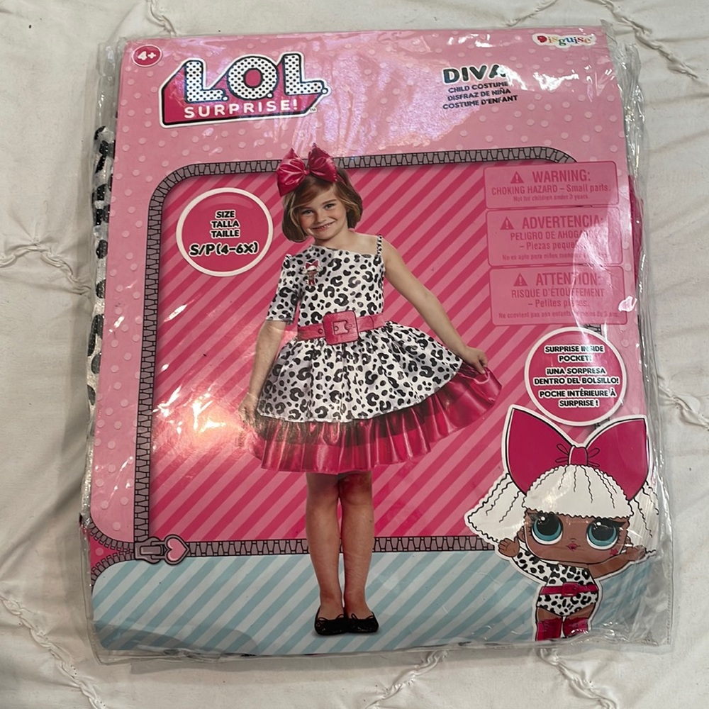 LOL SURPRISE DIVA costume for girls SZ Small (4-6x)